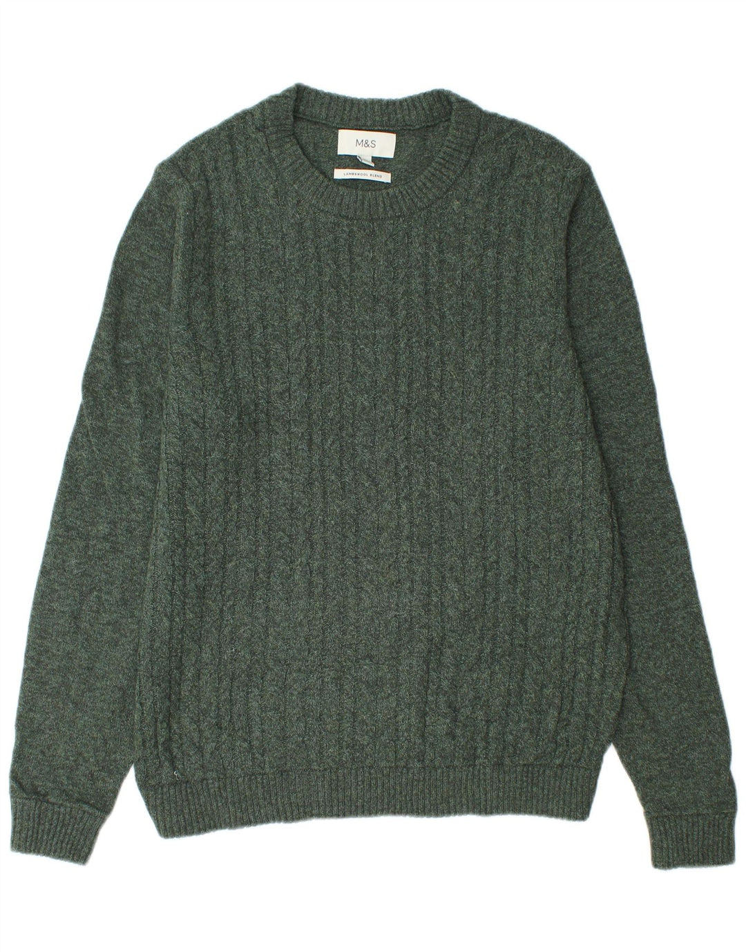Maglione maglione con scollo a barca da uomo Marks & Spencer grande verde in poliammide