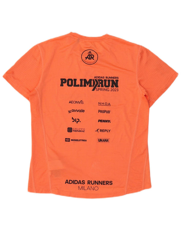 T-shirt grafica ADIDAS da donna Aeroready UK 12/14 Arancione medio