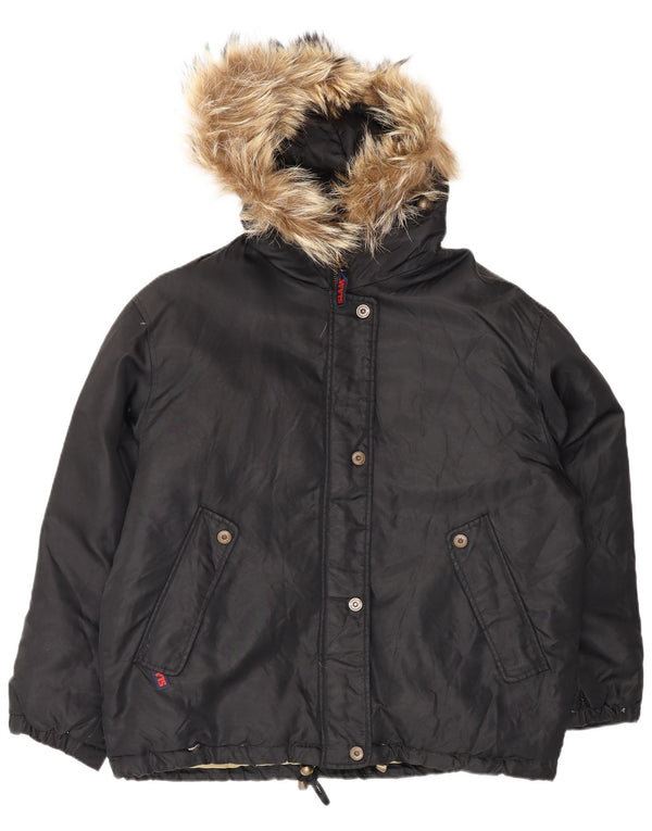 Giacca imbottita oversize con cappuccio da donna Slam UK 14 nylon nero medio