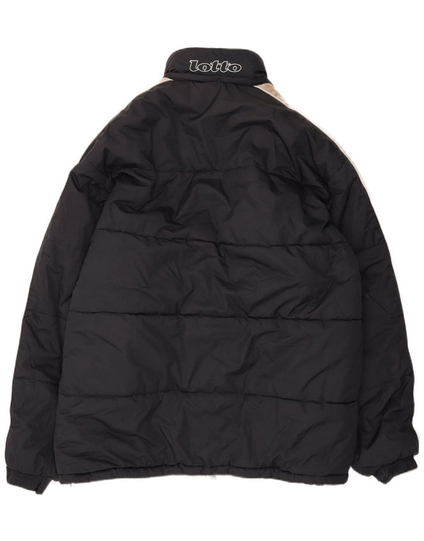Giacca imbottita Lotto da uomo con vestibilità ampia e grafica UK 42 XL Colorblock nero