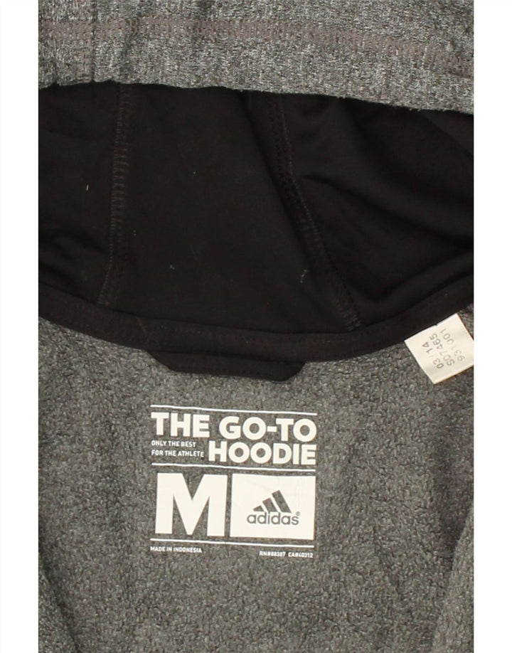 ADIDAS Mens Zip Hoodie Sweater Medium Grey Flecked Polyester Vintage Adidas and Second-Hand Adidas from Messina Hembry 