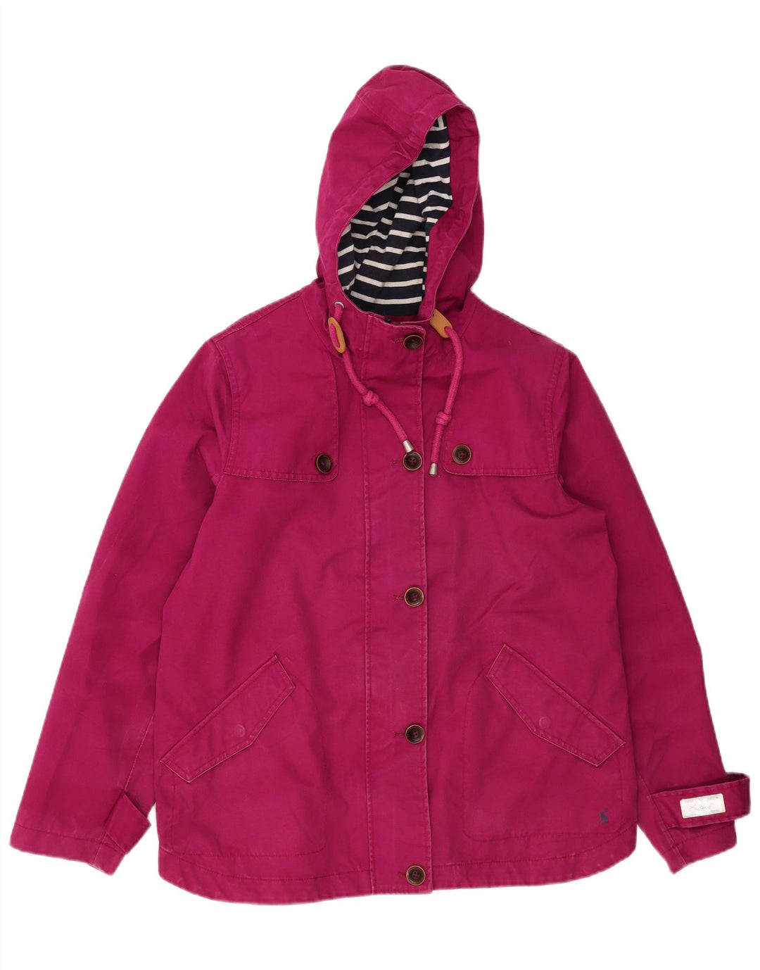 JOULES Bomber con cappuccio da donna UK 14 grande cotone rosa