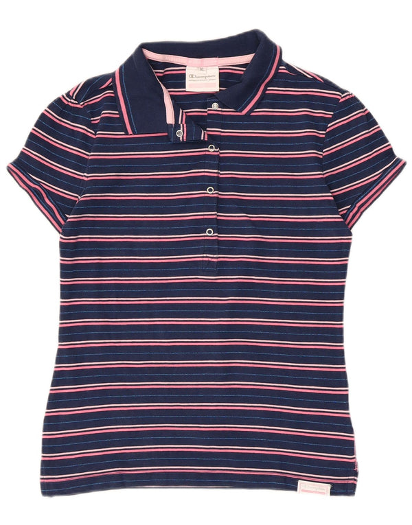 Polo da donna Champion Herritage Fit UK 18 XL Cotone a righe blu navy