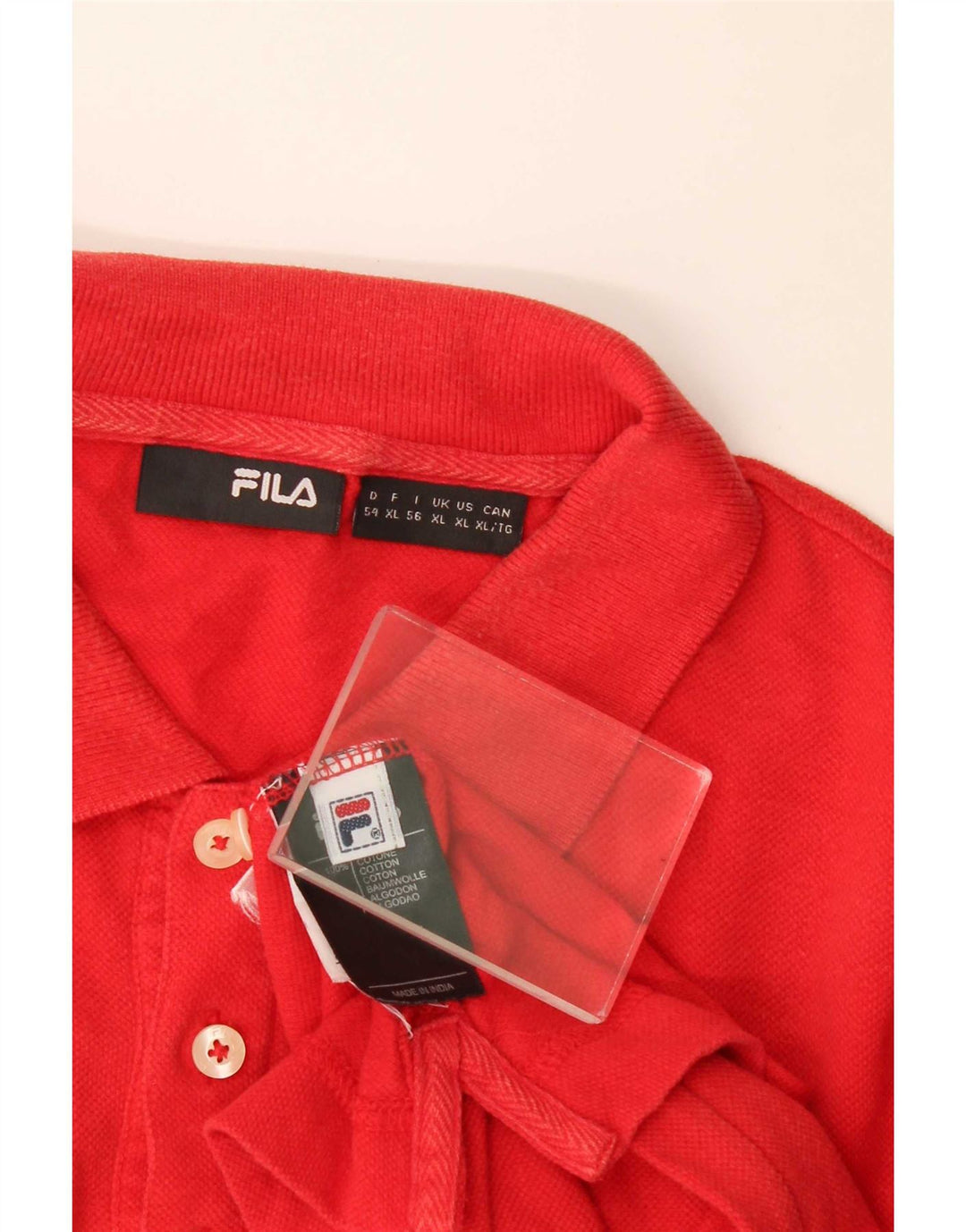 Polo da uomo Fila XL in cotone rosso