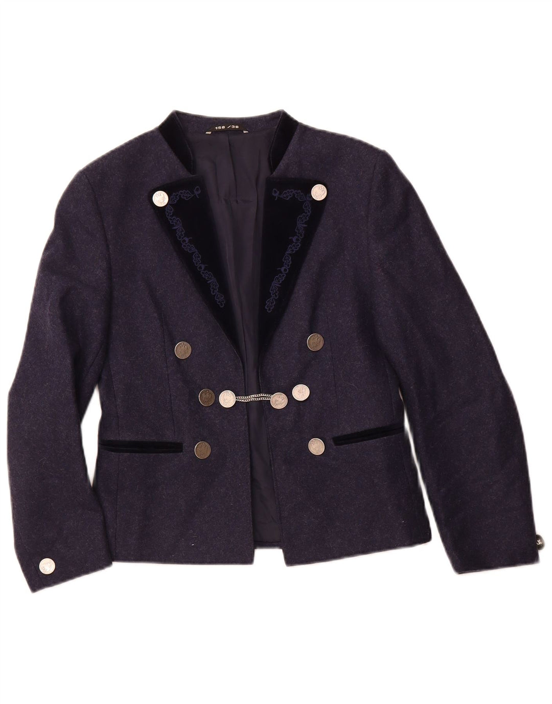 Giacca blazer da donna VINTAGE IT 38 XS Blu navy Colourblock