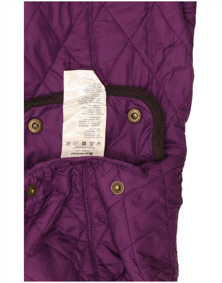 Giacca trapuntata da donna Barbour UK 12 Poliestere color block viola medio