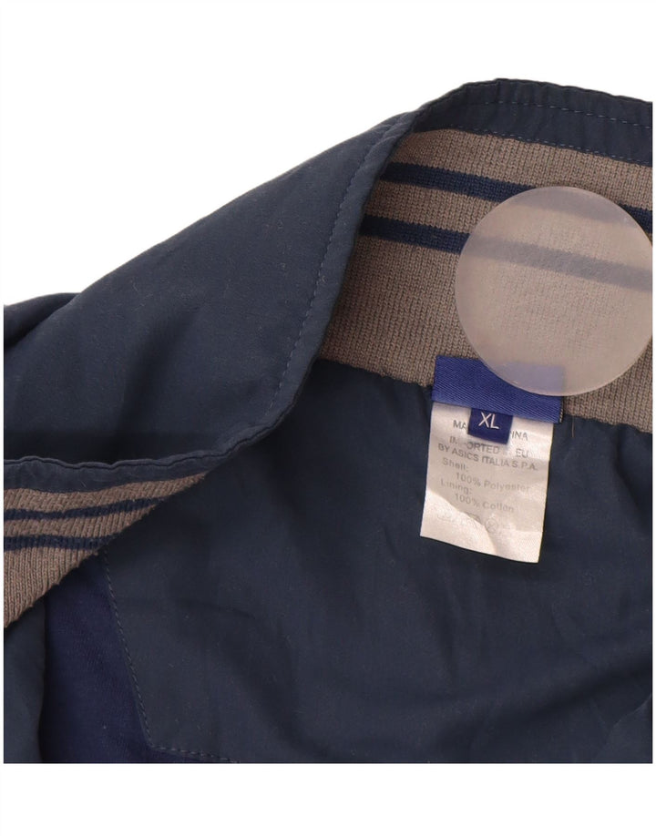 Giacca da ginnastica ASICS da uomo XL in poliestere color block blu navy