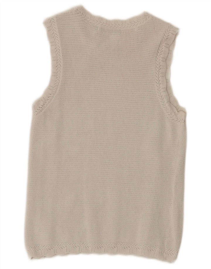 Canotta in maglia da donna Oasis UK 8 piccola bianca