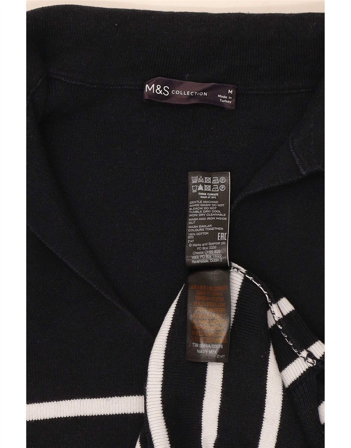 Maglione maglione collo alto da donna Marks & Spencer UK 14 blu navy medio