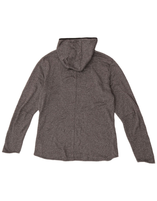 Maglione con cappuccio Adidas Climalite da donna UK 14 Poliestere chiazzato grigio medio