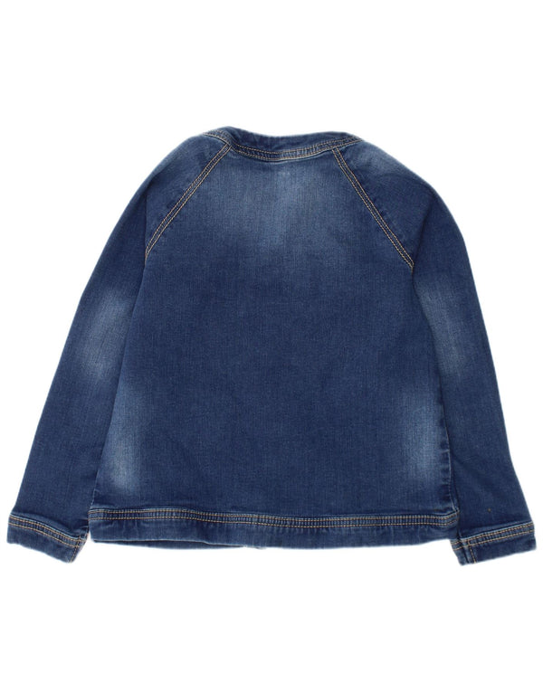Giubbotto Jeans Bambina Benetton 6-7 Anni Small Blu Cotone