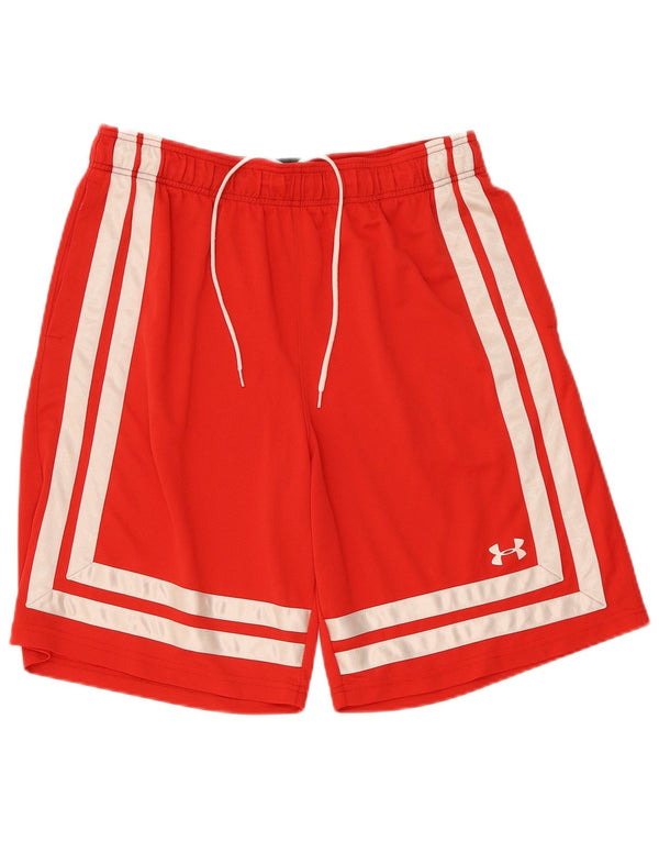 Under Armour Uomo Heat Gear Pantaloncini sportivi vestibilità ampia XL Rosso Colourblock