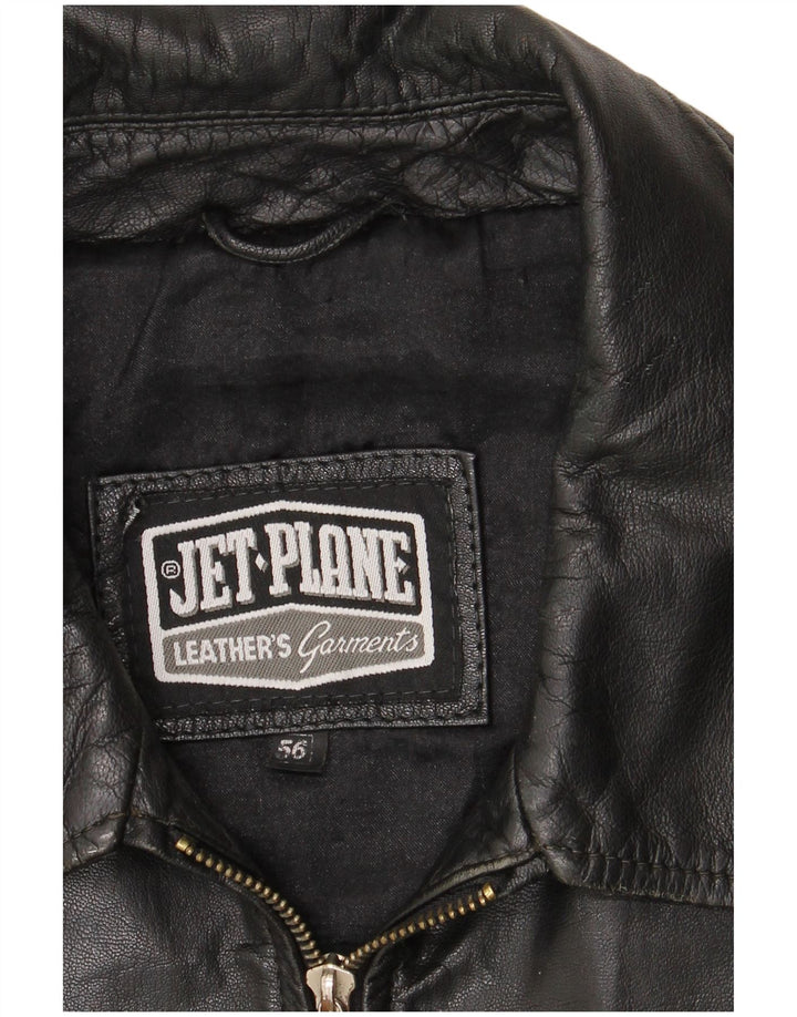 Giacca in pelle da uomo Jet Plane IT 56 3XL Pelle nera