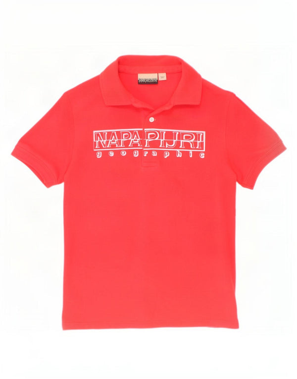 Polo grafica per ragazzi Napapijri 7-8 anni in cotone rosso