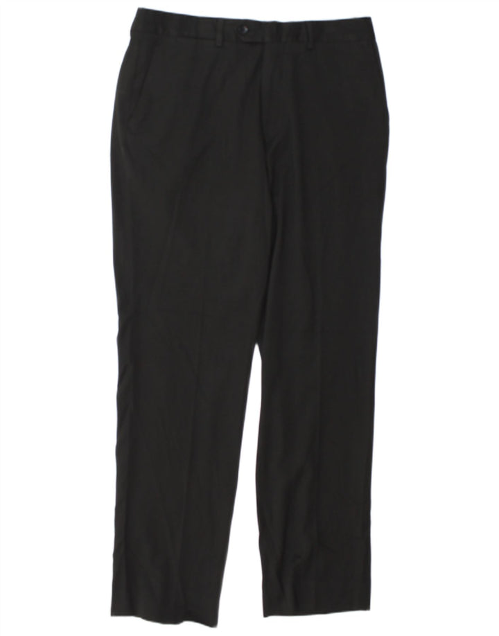 Pantaloni da abito dritti da uomo Zara EU 44 Large W34 L32 poliestere nero