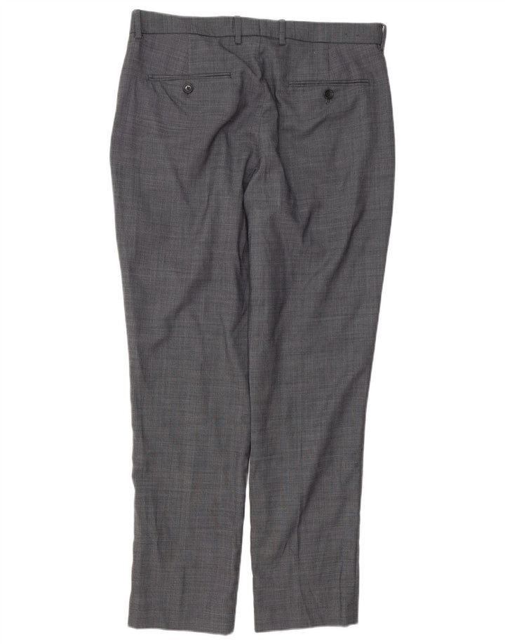 J. CREW Pantaloni chino slim BOWERY da uomo W33 L30 Lana gessata grigia