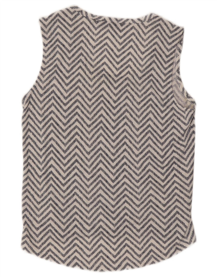 Camicetta senza maniche da donna Athleta UK 6 XS Bianco Chevron Modal