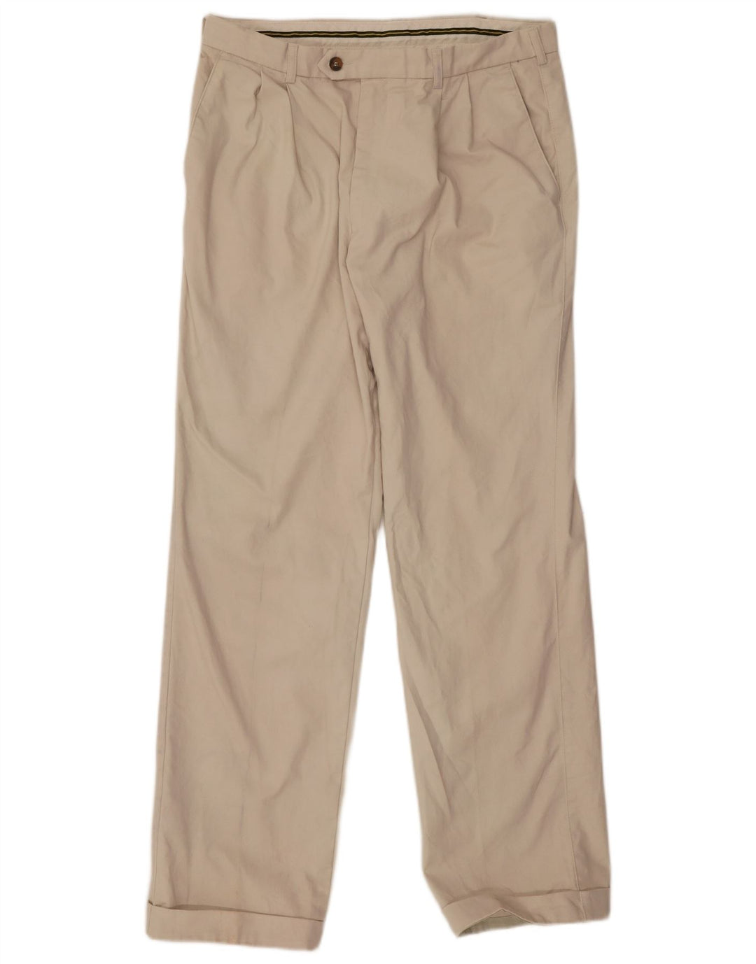 Pantaloni da abito con pegging da uomo Marks & Spencer W34 L31 in cotone beige
