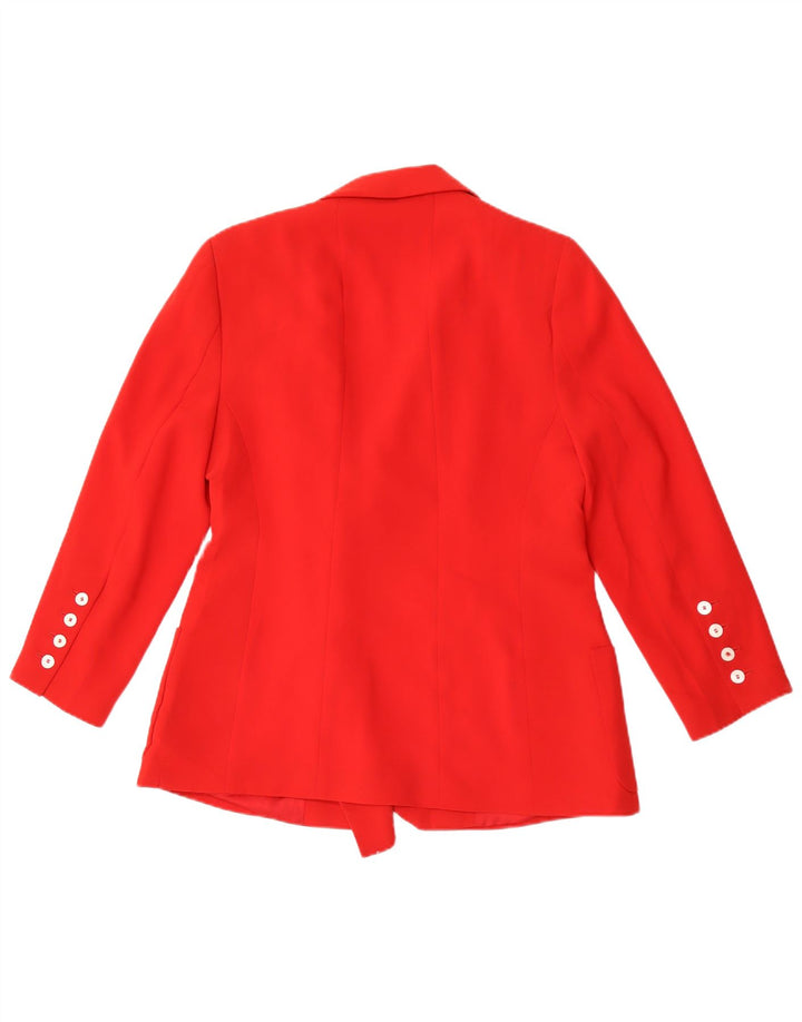 Giacca blazer doppiopetto da donna Zara UK 14 grande poliestere rosso