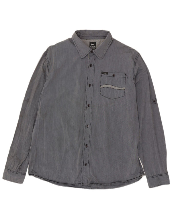 Camicia Lee da uomo vestibilità regolare XL cotone gessato blu