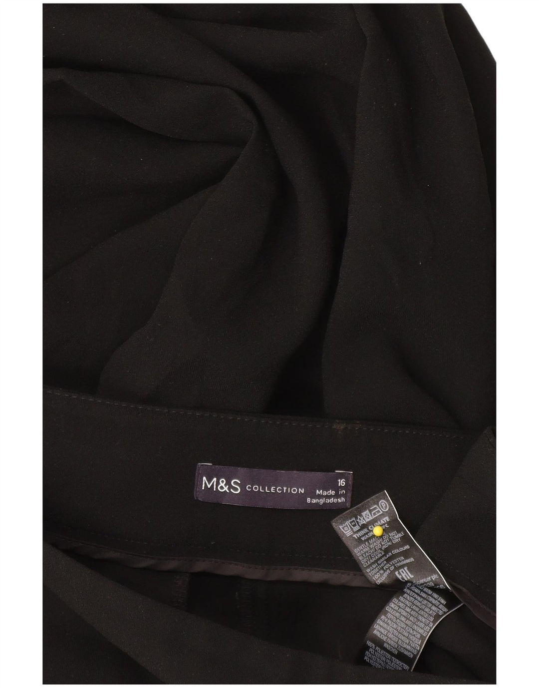 Pantaloni Capri da donna Marks & Spencer UK 16 Large W34 L22 Poliestere nero