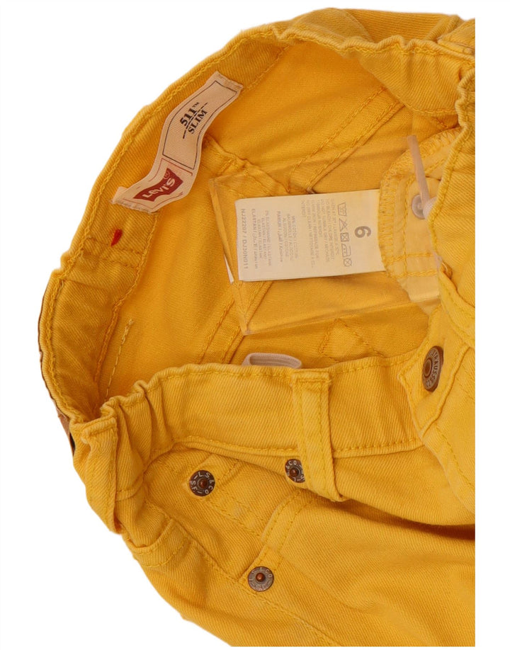 Levi's Boys 511 Slim Jeans 5-6 anni W22 L21 Cotone giallo