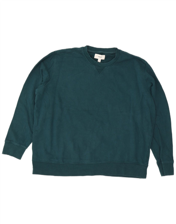 Felpa da uomo Marks & Spencer maglione 3XL cotone verde