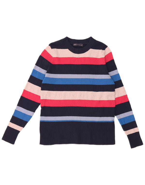 Maglione maglione girocollo da donna Marks & Spencer UK 16 grande multicolore