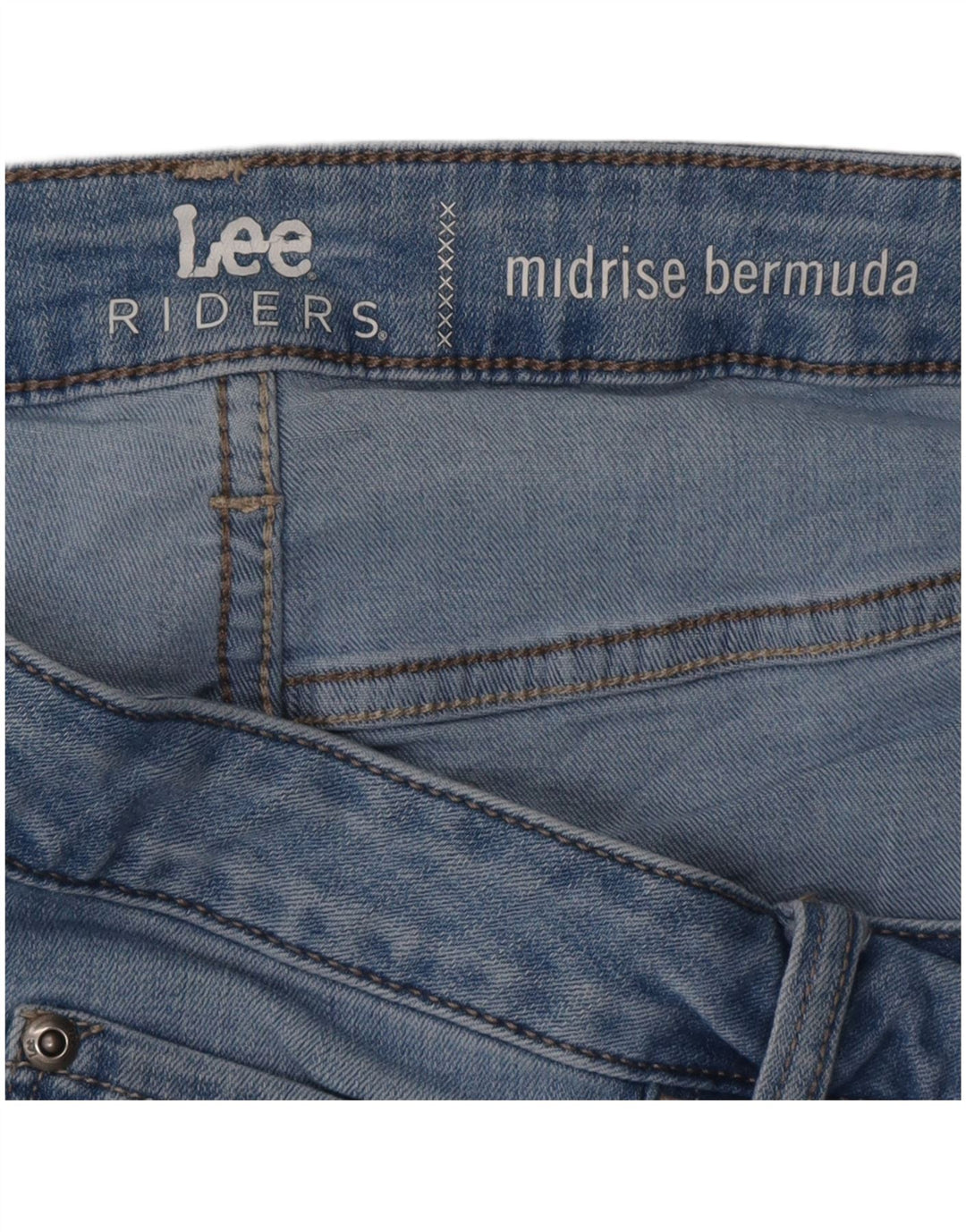 Pantaloncini di jeans Bermuda a vita media da donna LEE Riders W36 XL Blu