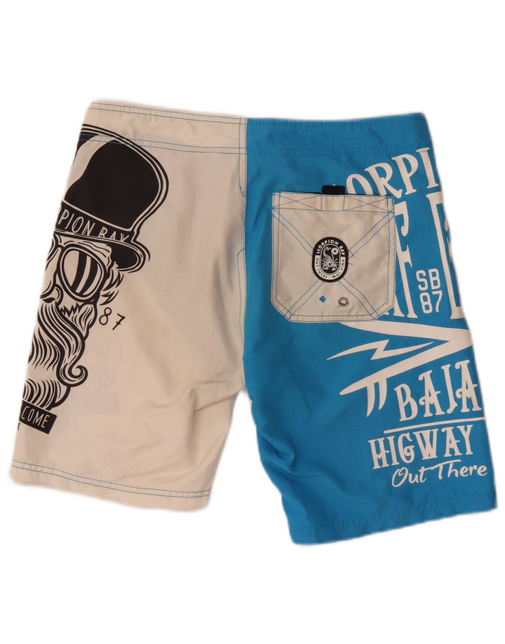 Pantaloncini da bagno grafici da uomo Scorpion Bay Blu medio in poliestere color block