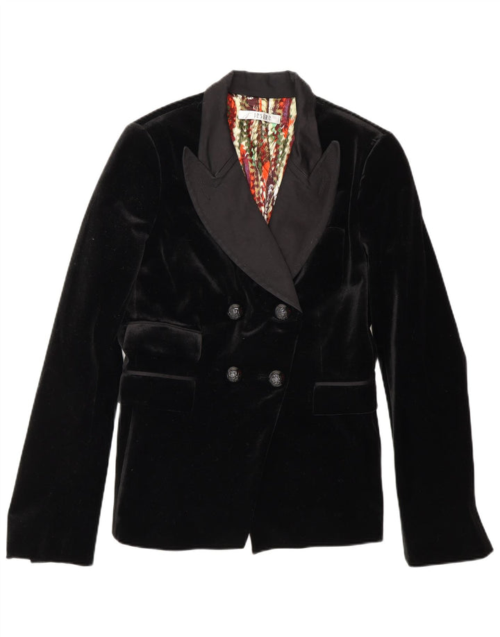 Giacca blazer doppiopetto da donna Jesire UK 8 piccola poliestere nero