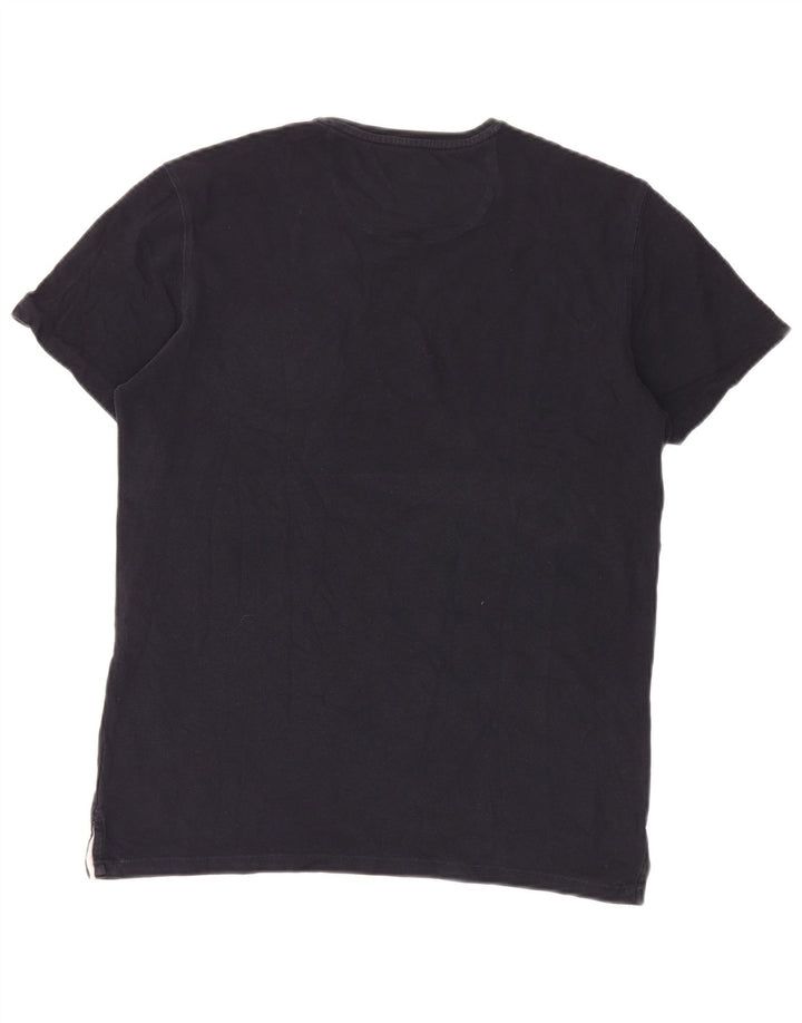 Massimo Dutti T-shirt casual da uomo, vestibilità larga, blu navy