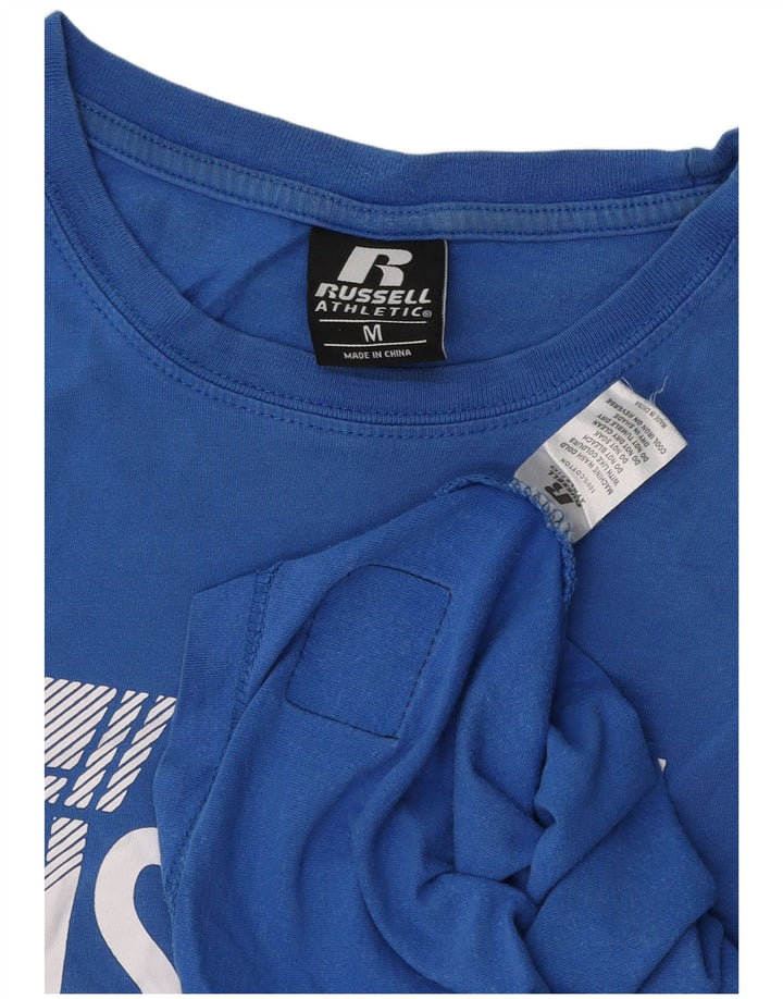 T-shirt grafica da uomo RUSSELL ATHLETIC Top in cotone blu medio