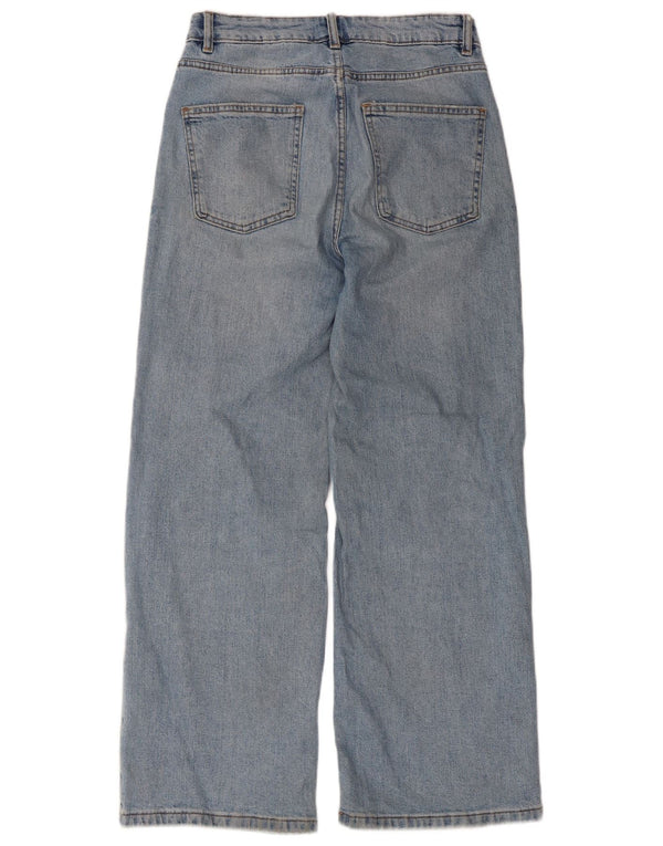 Jeans a gamba larga da donna Marks & Spencer UK 10 piccoli W30 L28 cotone blu