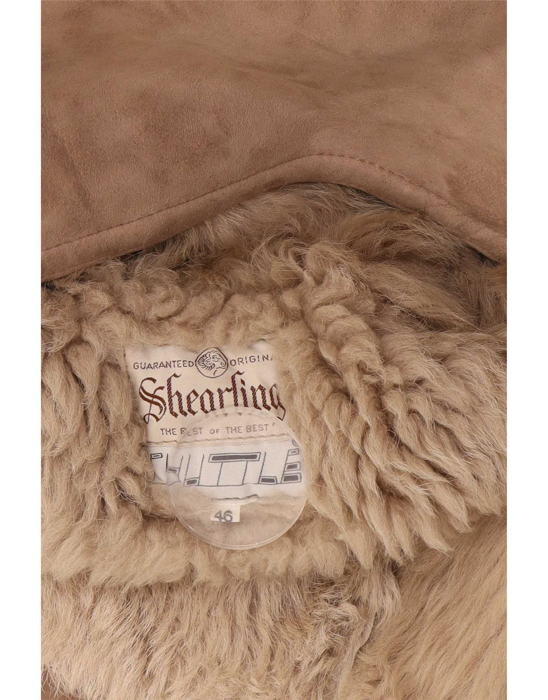 Giacca in shearling vintage da donna IT 46 Large Beige