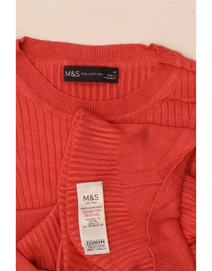 Camicetta a maniche corte da donna Marks & Spencer UK 14 Viscosa rosa medio