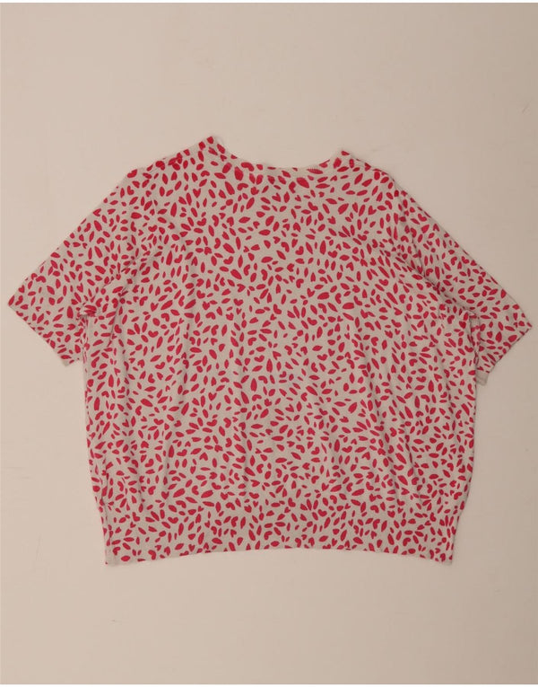MARKS & SPENCER Womens Crew Neck Jumper Sweater UK 20 2XL Pink Spotted