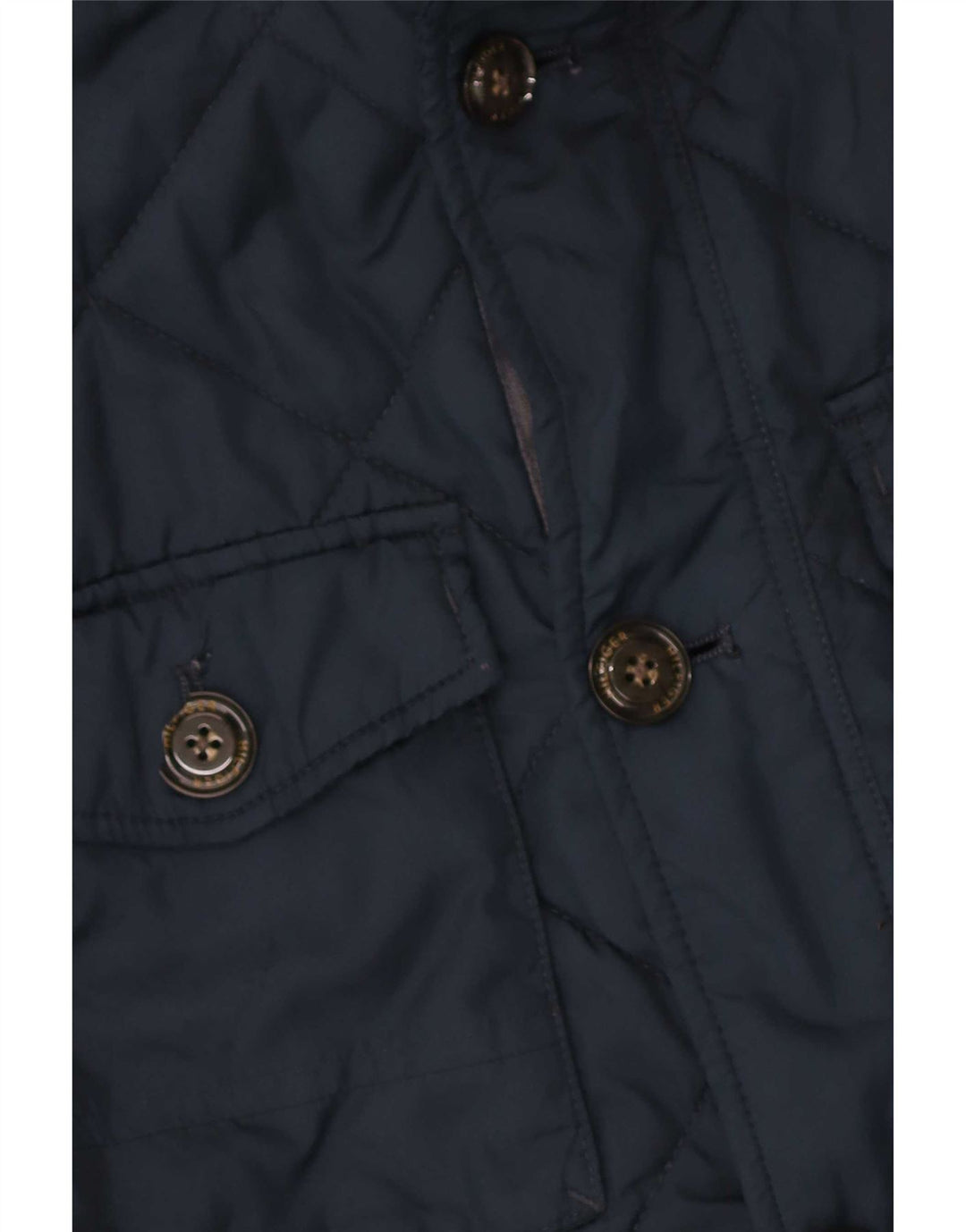 Giacca trapuntata con cappuccio da uomo Tommy Hilfiger UK 36 Small Poliestere blu navy