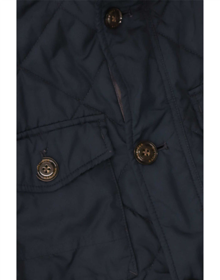 Giacca trapuntata con cappuccio da uomo Tommy Hilfiger UK 36 Small Poliestere blu navy