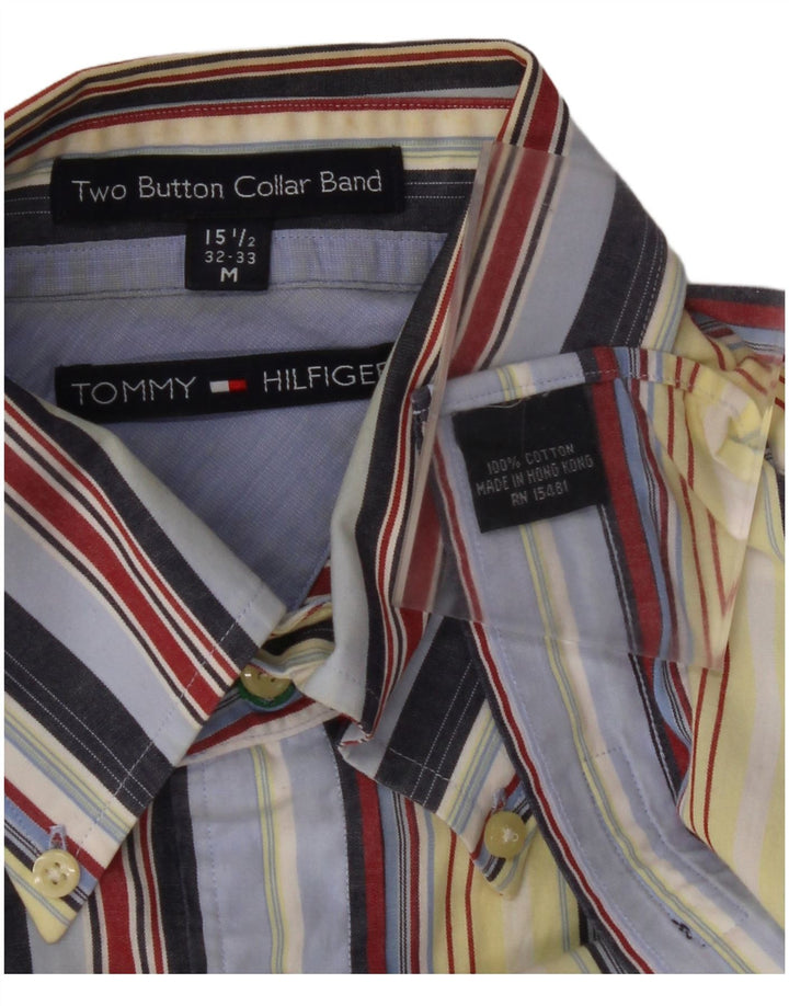 TOMMY HILFIGER Camicia da uomo taglia 15 1/2 cotone a righe multicolore medio