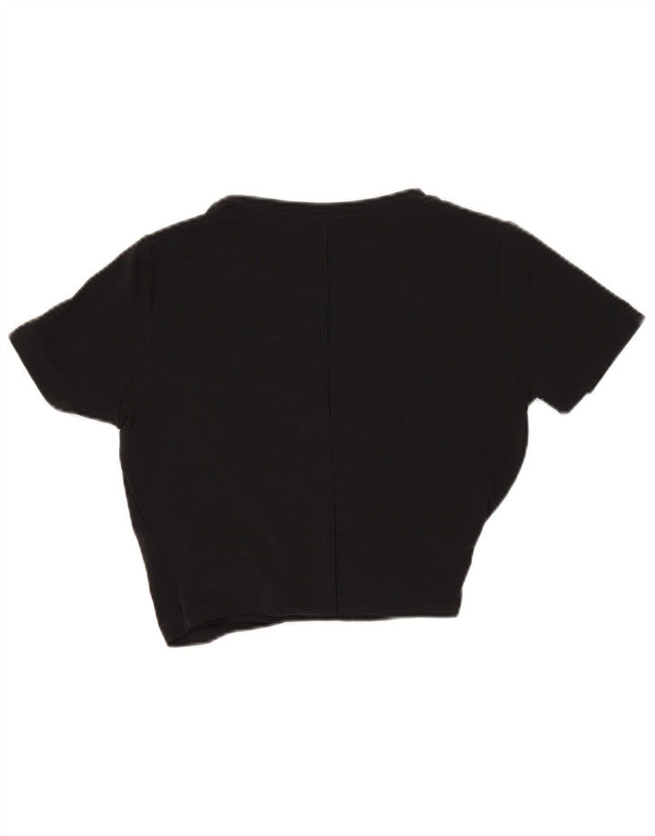 T-shirt corta da donna Nike Dri Fit Crop UK 10 piccola poliestere nero
