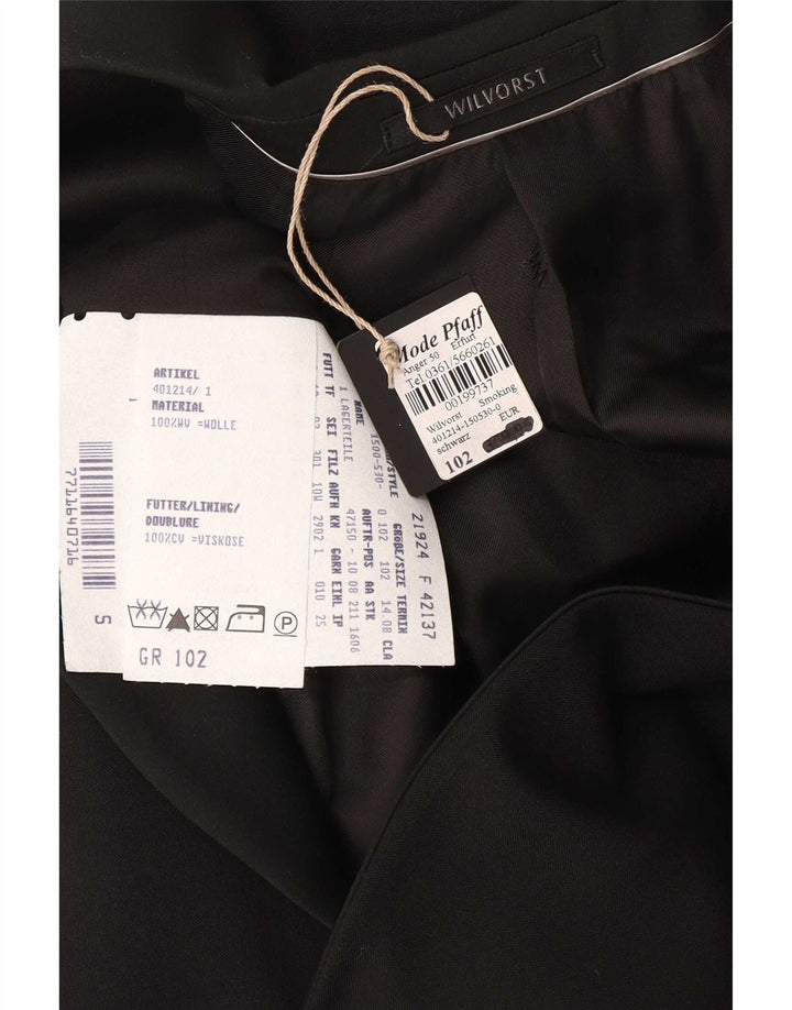 Giacca blazer da uomo a 1 bottone Wilvorst EU 50 grande lana nera