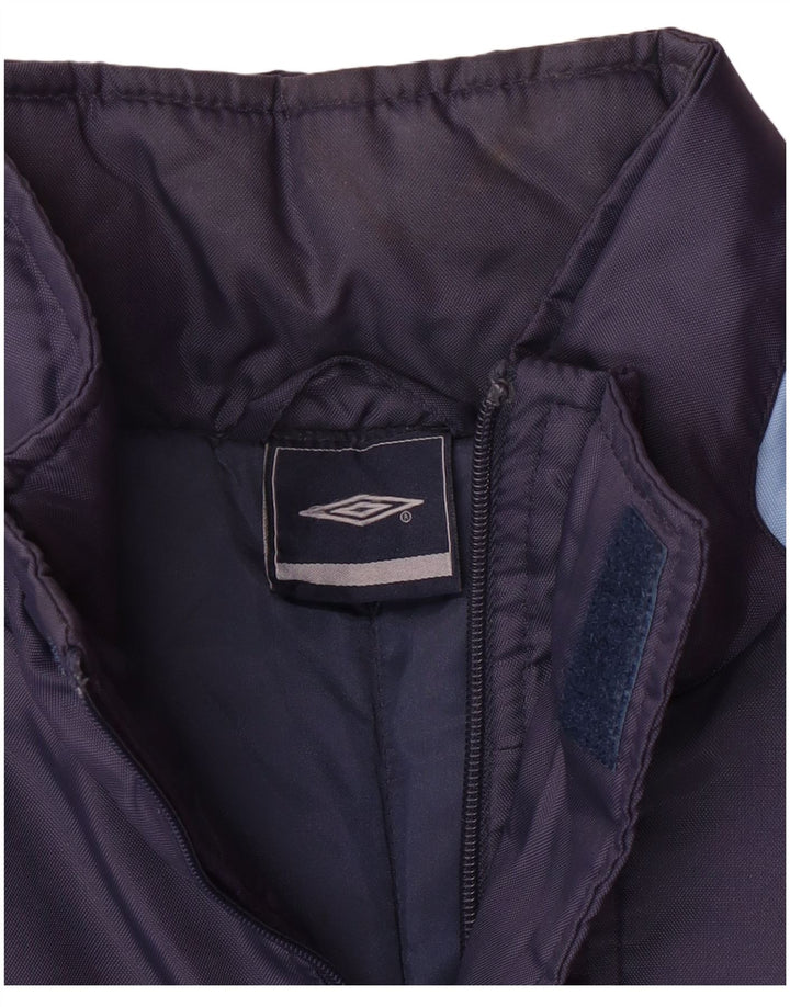 Cappotto imbottito con cappuccio da uomo UMBRO UK 38 Nylon color block medio blu navy