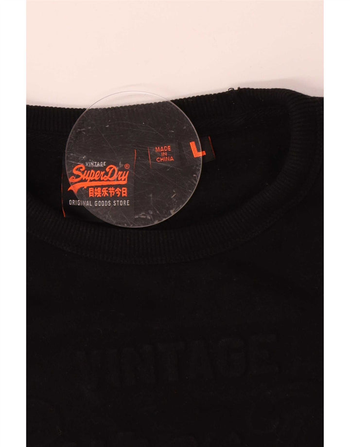 Felpa da uomo Superdry Maglione grande cotone nero