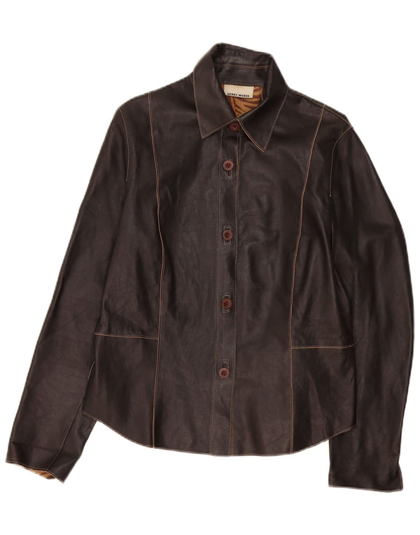 Giacca in pelle da donna Gerry Weber UK 14 grande nera