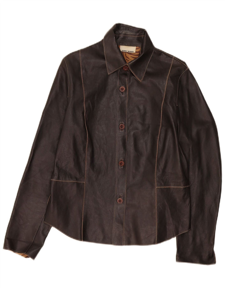 Giacca in pelle da donna Gerry Weber UK 14 grande nera