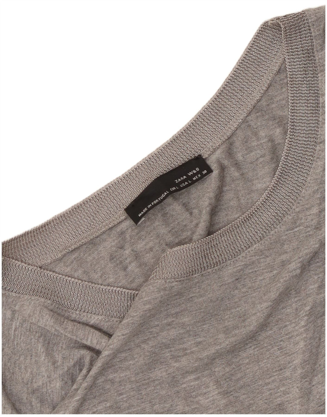 Top Zara da donna a maniche lunghe UK 16 grande grigio screziato
