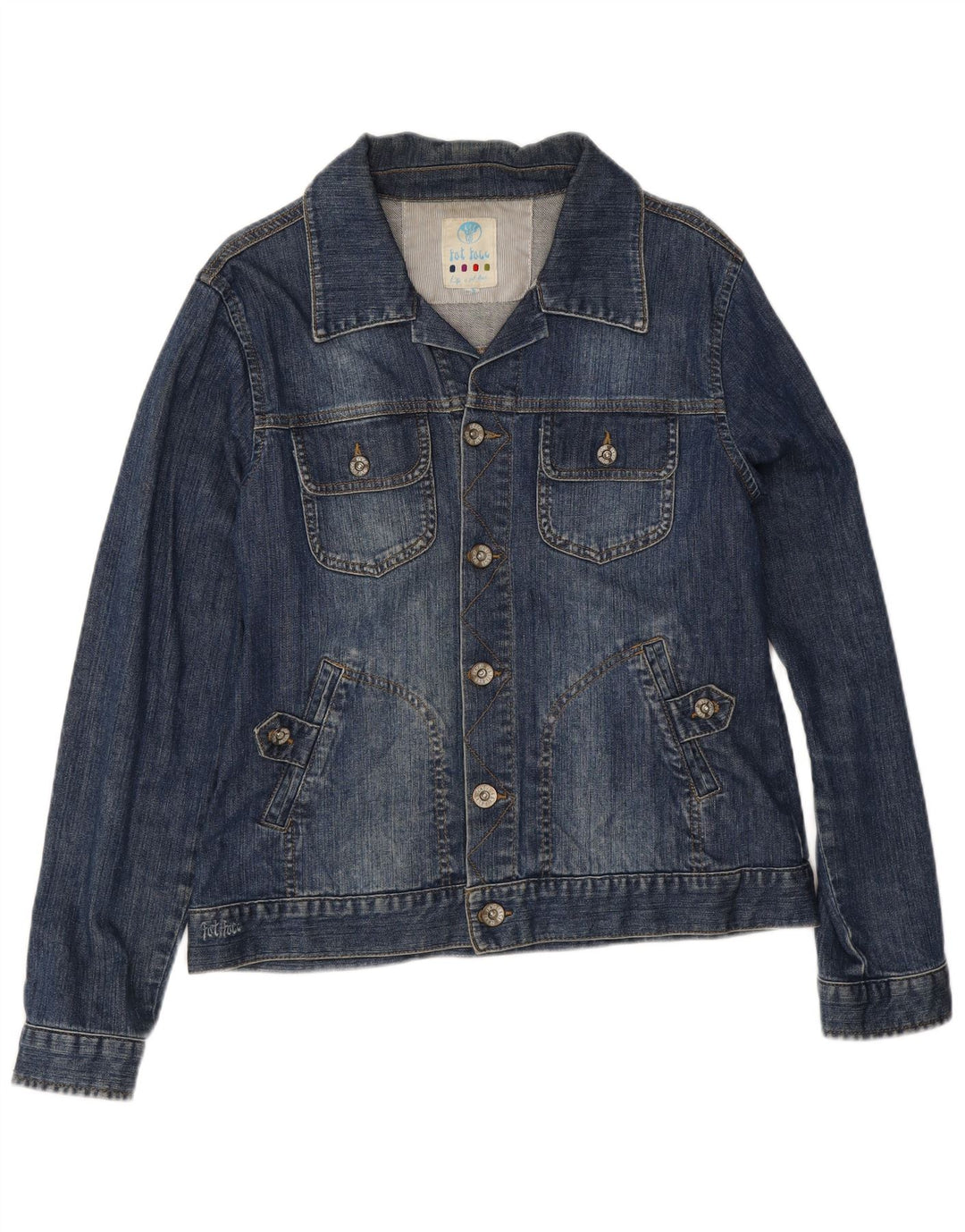 Giacca di jeans da donna Fat Face UK 16 grande cotone blu