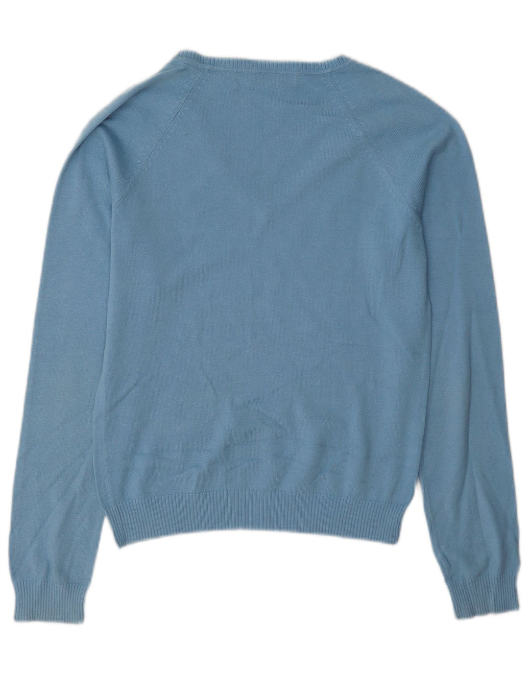 Maglione da donna con scollo a V Zara UK 12 Cotone blu medio