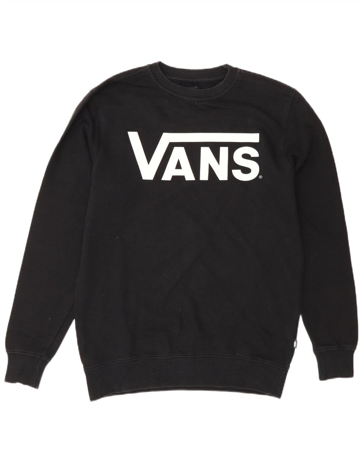 Felpa grafica da uomo Vans, piccola, in cotone nero